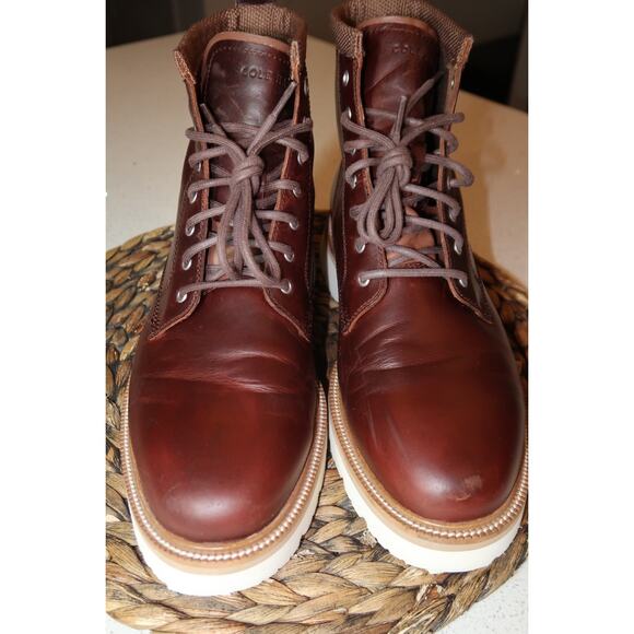 COLE HAAN Mens Brown American Classics Round Toe Block Heel Leather Boots 10 main image 7